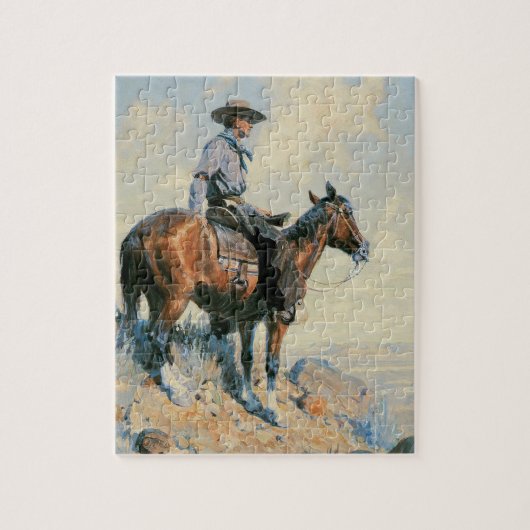  cowboy, Sentinel van de Plains by Dunton Legpuzzel (Verticaal)