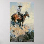 cowboy, Sentinel van de Plains by Dunton Poster (Voorkant)