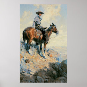  cowboy, Sentinel van de Plains by Dunton Poster