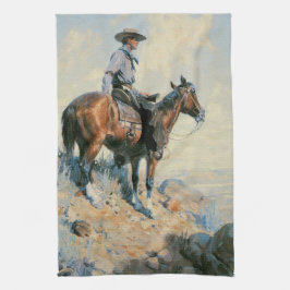  cowboy, Sentinel van de Plains by Dunton Theedoek