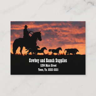 Cowboy Services of Ranch Horse Tack Fencing Visitekaartje