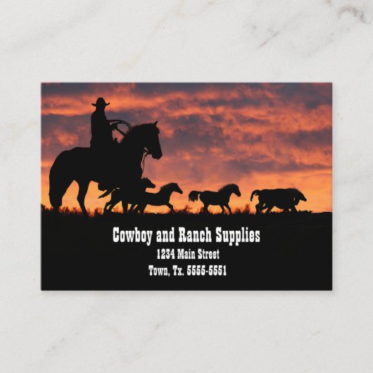 Cowboy Services of Ranch Horse Tack Fencing Visitekaartje (Voorkant)