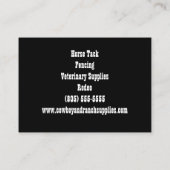 Cowboy Services of Ranch Horse Tack Fencing Visitekaartje (Achterkant)