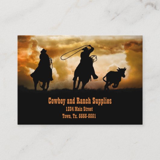 Cowboy Services of Ranch Horse Tack Fencing Visitekaartje (Voorkant)
