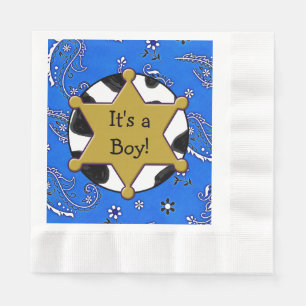 Cowboy Sheriff Badge Baby shower Napkins Servet