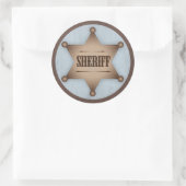 Cowboy Sheriff Badge Western Baby shower Ronde Sticker (Tas)