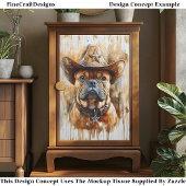 Cowboy Sheriff Bulldog in Pet DD4 Decoupage Tissuepapier