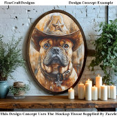 Cowboy Sheriff Bulldog in Pet DD4 Decoupage Tissuepapier