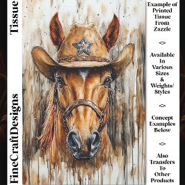 Cowboy Sheriff Chesnut Horse in Pet DD6 Decoupage Tissuepapier