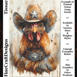 Cowboy Sheriff Haan In Hoed & Ster DD8 Decoupage Tissuepapier