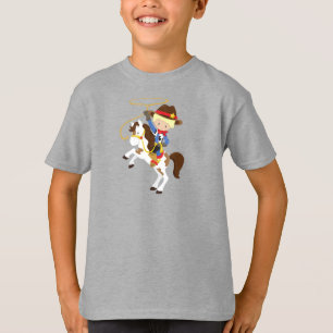 Cowboy, Sheriff, Horse, Lasso, Western, blond haar T-shirt