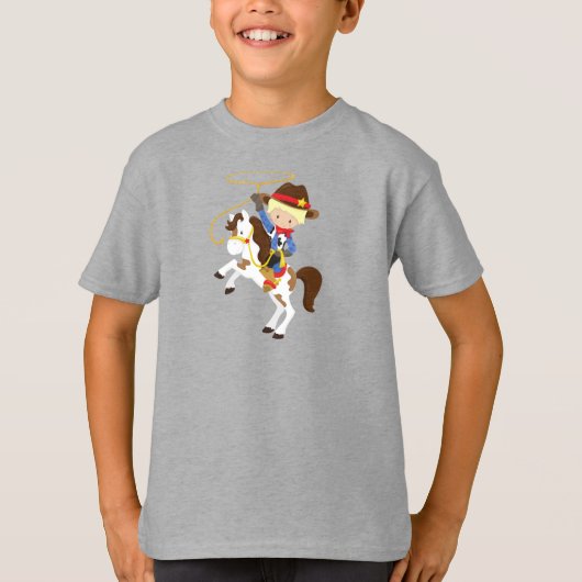 Cowboy, Sheriff, Horse, Lasso, Western, blond haar T-shirt (Voorkant)