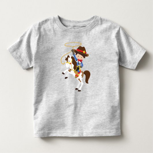 Cowboy, Sheriff, Horse, Lasso, Western, bruin haar Kinder Shirts (Voorkant)