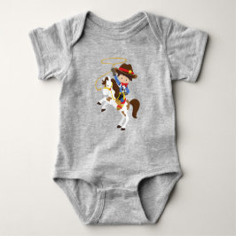 Cowboy, Sheriff, Paard, Lasso, Western, Bruin Haar Romper