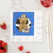 Cowboy Sheriff Teddy Bear Baby shower Napkins Servet (Insitu)