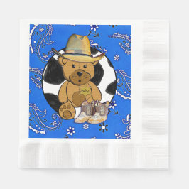 Cowboy Sheriff Teddy Bear Baby shower Napkins Servet