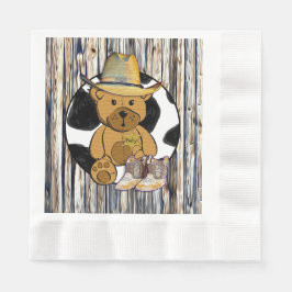 Cowboy Sheriff Teddy Bear Baby shower Napkins Servet