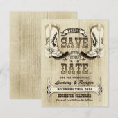 Cowboy Shoes western Country Save the Date (Voorkant / Achterkant)