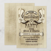 Cowboy Shoes westerne verlovingsfeestuitnodigingen Kaart (Voorkant / Achterkant)