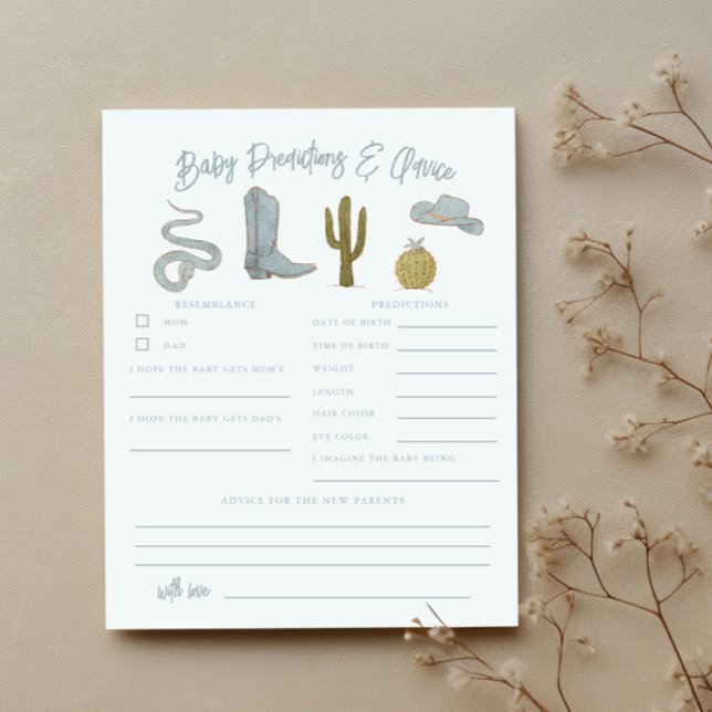 Cowboy Shower Baby Voorspellingen & Advies Kaart (Creator heeft geüpload)