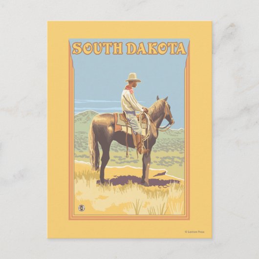 Cowboy (Side View) South Dakota Briefkaart (Voorkant)