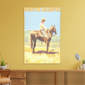 Cowboy (Side View) South Dakota Canvas Afdruk (Insitu (Woonkamer))
