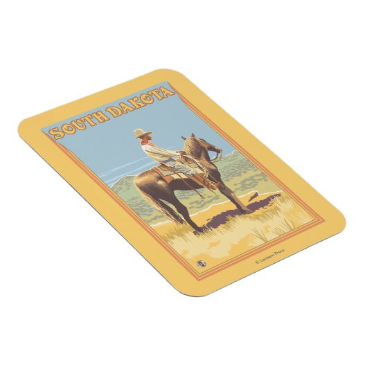 Cowboy (Side View) South Dakota Magneet (Rechterzijde)