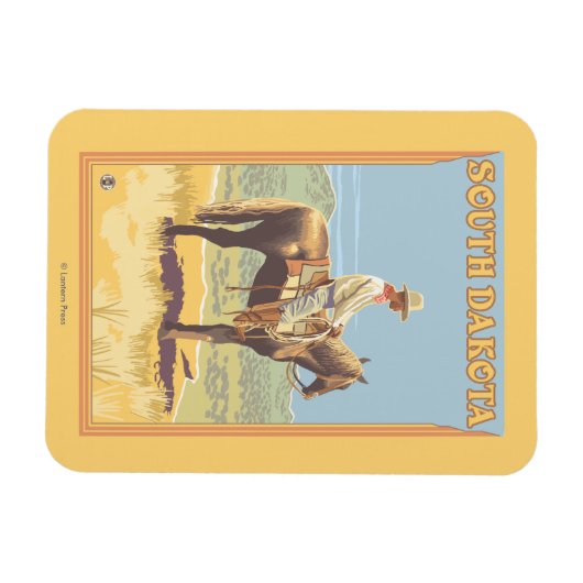 Cowboy (Side View) South Dakota Magneet (Horizontaal)