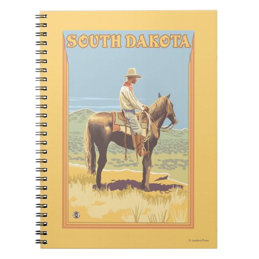 Cowboy (Side View) South Dakota Notitieboek (Voorkant)