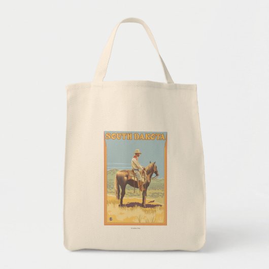 Cowboy (Side View) South Dakota Tote Bag (Voorkant)