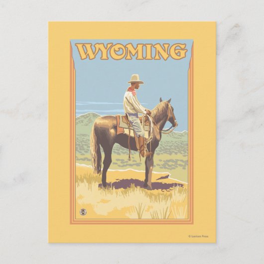 Cowboy (Side View) Wyoming Briefkaart (Voorkant)