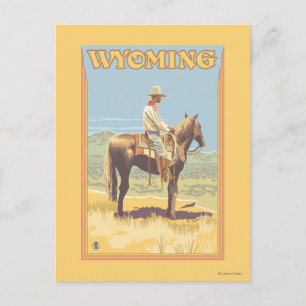 Cowboy (Side View) Wyoming Briefkaart