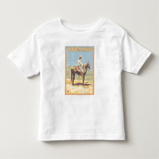 Cowboy (Side View) Wyoming Kinder Shirts (Voorkant)