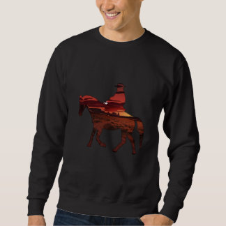 Cowboy Silhouet Double Exposure Wilde Westen Woest Trui