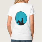 Cowboy Silhouet op Turquoise T-shirt (Achterkant)
