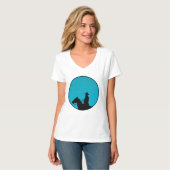 Cowboy Silhouet op Turquoise T-shirt (Voorkant volledig)