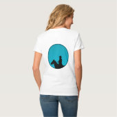 Cowboy Silhouet op Turquoise T-shirt (Achterkant volledig)