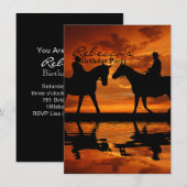 Cowboy silhouet paardrijden in westerse zonsonderg kaart (Voorkant / Achterkant)