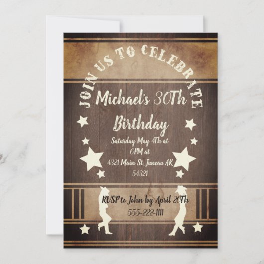 Cowboy silhouet verjaardagskaart uitnodigen kaart (Voorkant)