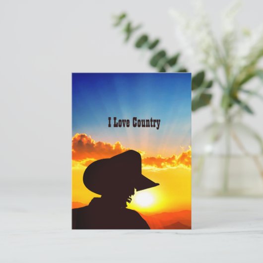 Cowboy Silhouette Briefkaart (Staand voorkant)