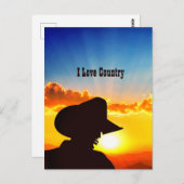 Cowboy Silhouette Briefkaart (Voorkant / Achterkant)