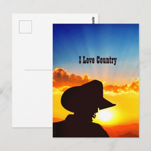 Cowboy Silhouette Briefkaart (Voorkant / Achterkant)