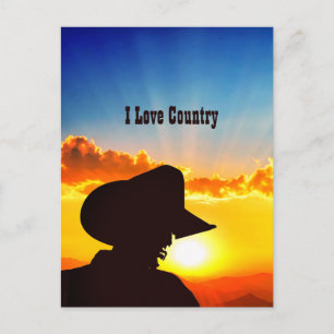 Cowboy Silhouette Briefkaart