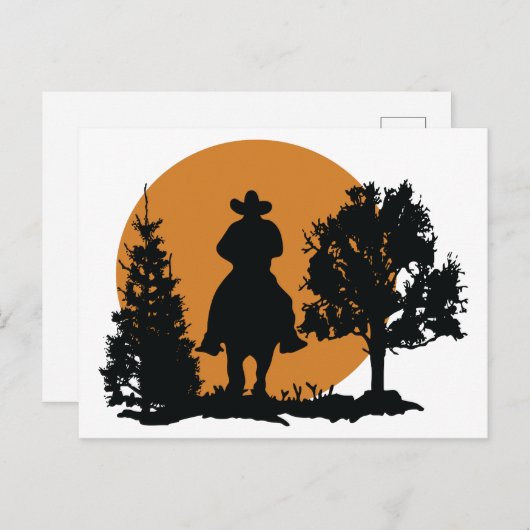 Cowboy Silhouette Briefkaart (Voorkant / Achterkant)