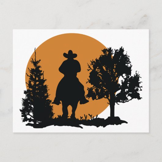 Cowboy Silhouette Briefkaart (Voorkant)