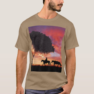 Cowboy Silhouette en Japanse Sakura Cherry Bloss T-shirt