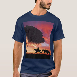 Cowboy Silhouette en Japanse Sakura Cherry Bloss T-shirt