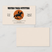 Cowboy Silhouette en Sun Circle Visitekaartje (Voorkant / Achterkant)