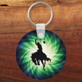 Cowboy Silhouette; gloeien Sleutelhanger (Voorkant)