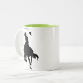 Cowboy Silhouette; Gloeiend Tweekleurige Koffiemok (Voorkant links)